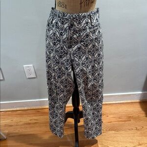 Blue and White Patterned Pants 12